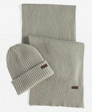 Esarfe Barbati Barbour Crimdon Beanie & Gift Set Gri | Romania_BAR70842