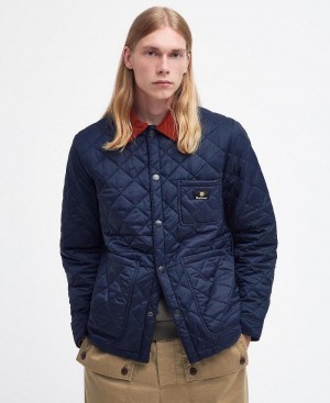 Geaca Barbati Barbour Barbour x Maison Kitsuné Kenning Matlasat Bleumarin | Romania_BAR50609