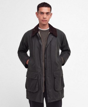 Geaca Barbati Barbour Border® Waxed Masline Verzi | Romania_BAR20477