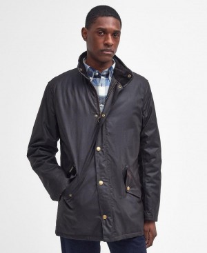 Geaca Barbati Barbour Prestbury Wax Negrii | Romania_BAR47071