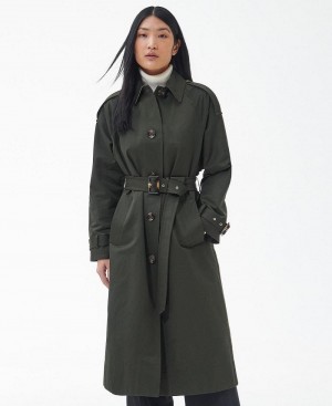 Geaca Dama Barbour Marie Showerproof Trench Verzi | Romania_BAR53847