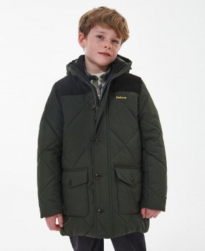 Haine Copii Barbour Boys' Elmwood Matlasat Jacket Verzi | Romania_BAR44979