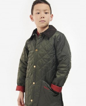 Haine Copii Barbour Boys' Liddesdale® Matlasat Jacket Masline Verzi Rosii | Romania_BAR60019