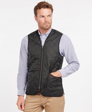 Liner / Hood Barbati Barbour Matlasat Waistcoat/Zip-In Liner Negrii | Romania_BAR57038