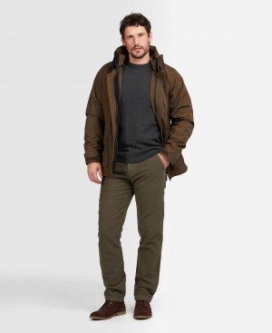 Pantaloni Barbati Barbour Neuston Moleskin Trousers Masline Verzi | Romania_BAR91059