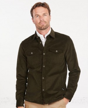 Topuri Barbati Barbour Cord Overshirt Verzi | Romania_BAR39418