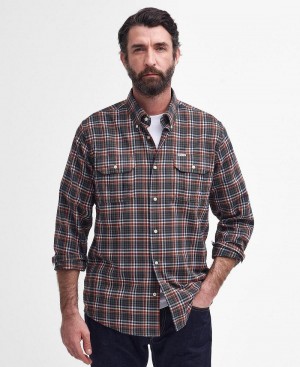 Topuri Barbati Barbour Eastwood Thermo Weave Shirt Rosii | Romania_BAR85571