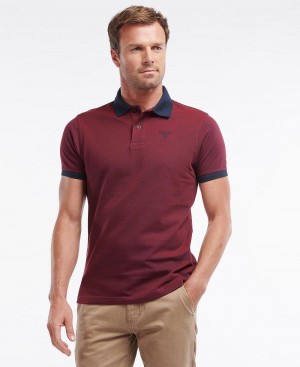 Topuri Barbati Barbour Sports Polo Mix Shirt Rosii | Romania_BAR70829