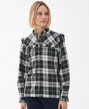 Topuri Dama Barbour Angelina Shirt Verzi | Romania_BAR81348