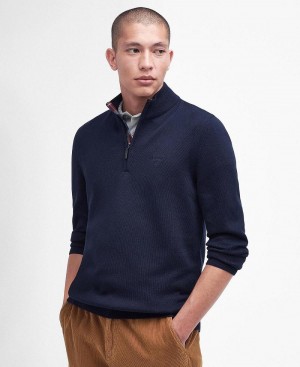 knitwear Barbati Barbour Avoch Half-Zip Jumper Bleumarin | Romania_BAR68455