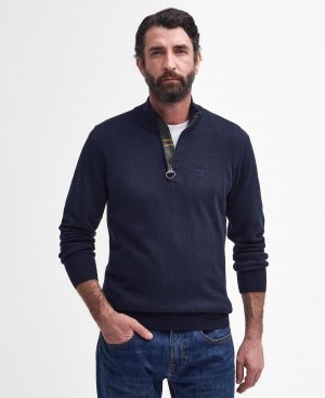 knitwear Barbati Barbour Bumbac Half Zip Bleumarin | Romania_BAR81838