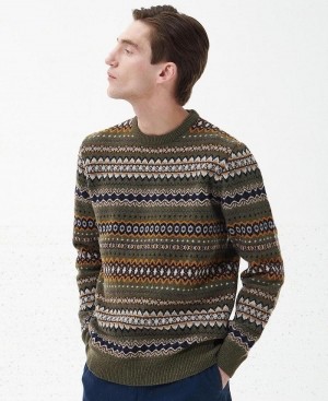 knitwear Barbati Barbour Case Fair Isle Jumper Verzi | Romania_BAR27357