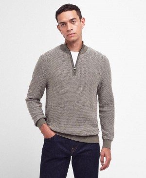 knitwear Barbati Barbour Dunstan Half-Zip Jumper Verzi | Romania_BAR44886