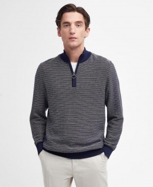 knitwear Barbati Barbour Dunstan Half-Zip Jumper Gri | Romania_BAR70968