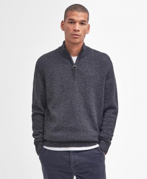 knitwear Barbati Barbour Essential Tisbury Half Zip Sweatshirt Gri | Romania_BAR35530