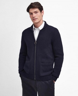 knitwear Barbati Barbour Felton Zip-Up Jumper Bleumarin | Romania_BAR12472