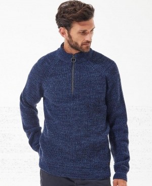 knitwear Barbati Barbour Horseford Half-Zip Jumper Bleumarin | Romania_BAR32732