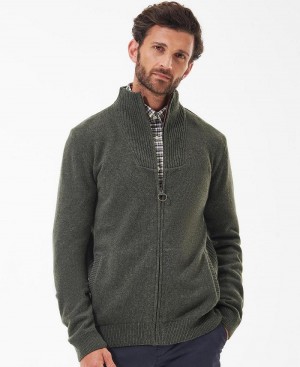 knitwear Barbati Barbour Nelson Essential Full-Zip Jumper Verzi | Romania_BAR78583