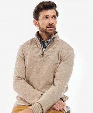 knitwear Barbati Barbour Nelson Essential Half Zip Sweatshirt Albi | Romania_BAR83473