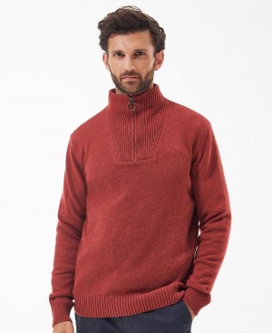 knitwear Barbati Barbour Nelson Essential Half Zip Sweatshirt Rosii | Romania_BAR79407