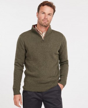 knitwear Barbati Barbour Nelson Essential Half Zip Sweatshirt Verzi | Romania_BAR17361