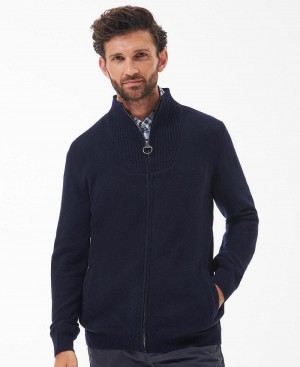 knitwear Barbati Barbour Nelson Essential Full-Zip Jumper Bleumarin | Romania_BAR62898