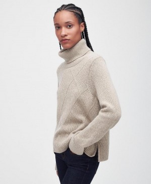 knitwear Dama Barbour Laverne Jumper Bej | Romania_BAR30541