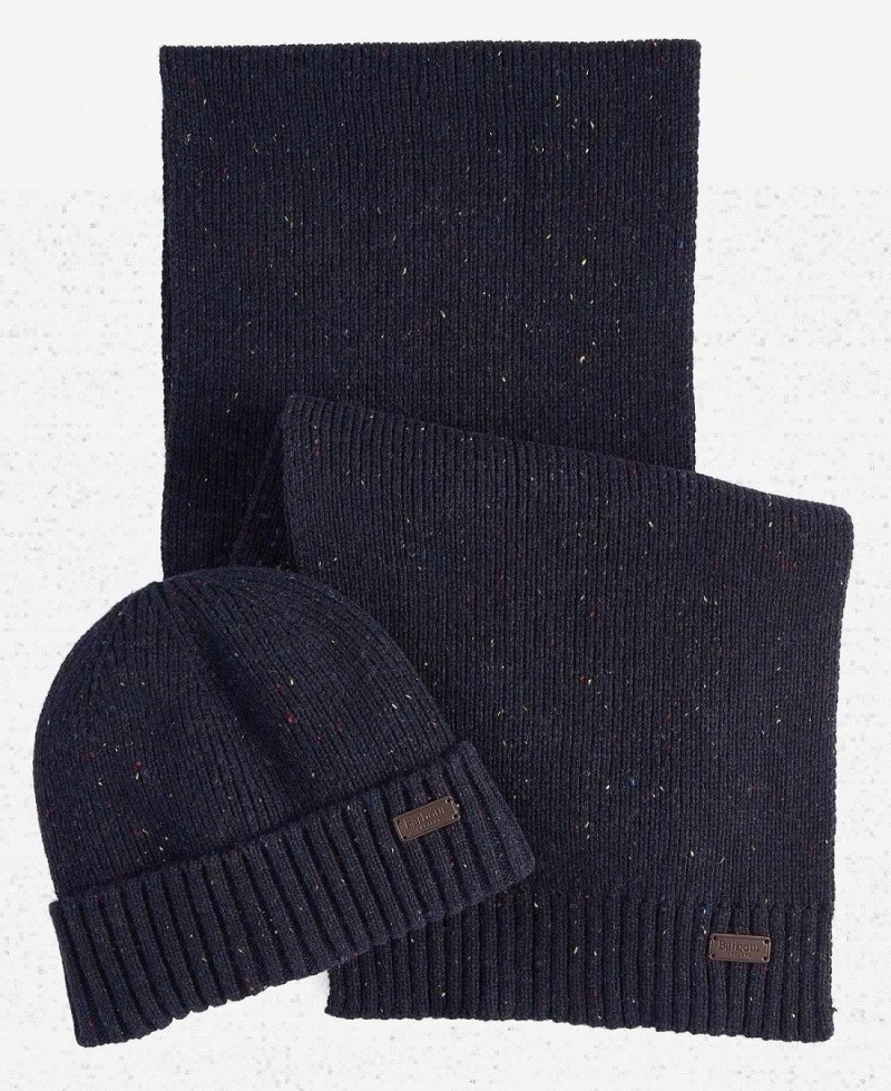 Esarfe Barbati Barbour Carlton Fleck Beanie & Gift Set Bleumarin | Romania_BAR45787