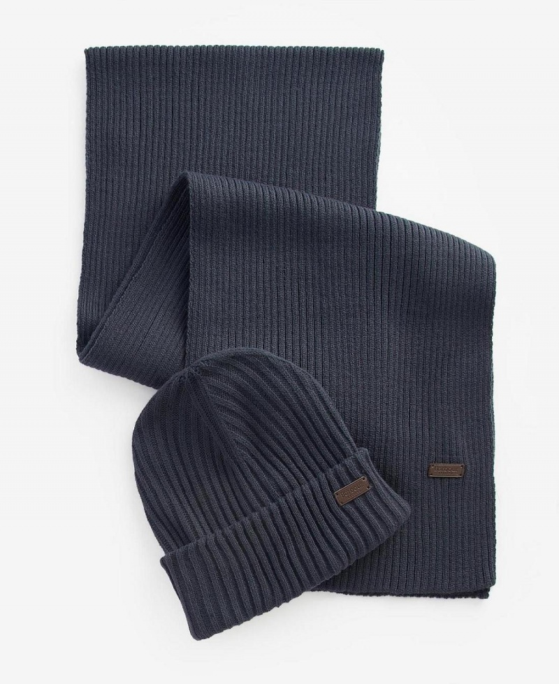 Esarfe Barbati Barbour Crimdon Beanie & Gift Set Albastri | Romania_BAR78636