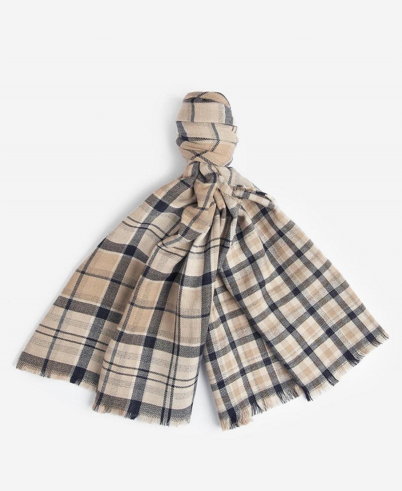 Esarfe Dama Barbour Montieth Reversible Tartan Bej | Romania_BAR76186