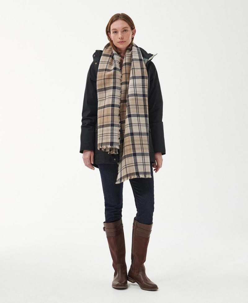 Esarfe Dama Barbour Montieth Reversible Tartan Bej | Romania_BAR76186