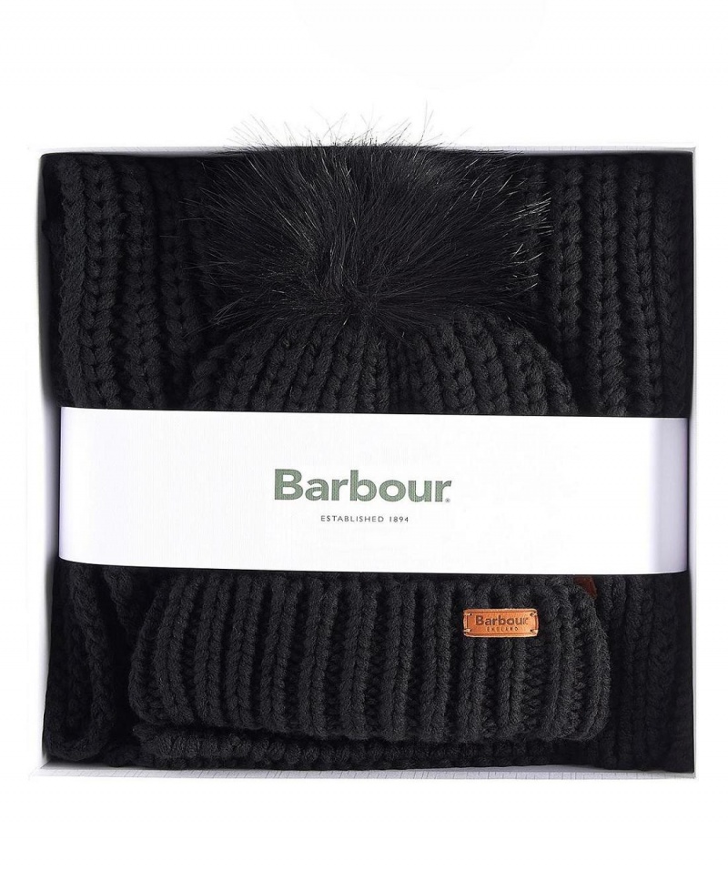 Esarfe Dama Barbour Saltburn Beanie & Gift Set Negrii | Romania_BAR24490