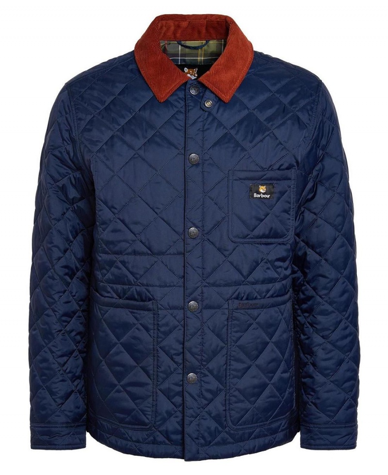 Geaca Barbati Barbour Barbour x Maison Kitsuné Kenning Matlasat Bleumarin | Romania_BAR50609