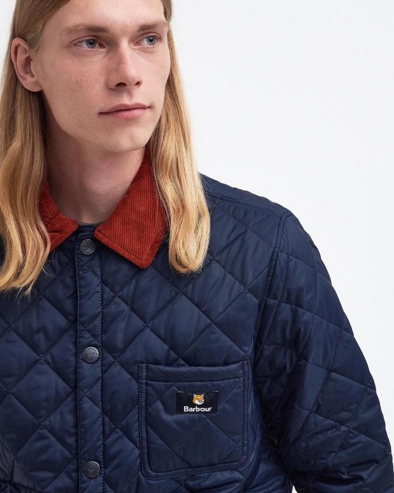 Geaca Barbati Barbour Barbour x Maison Kitsuné Kenning Matlasat Bleumarin | Romania_BAR50609