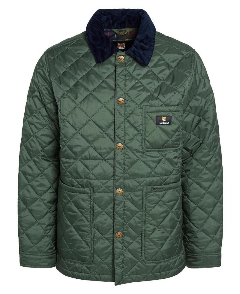 Geaca Barbati Barbour Barbour x Maison Kitsuné Kenning Matlasat Verzi | Romania_BAR30440