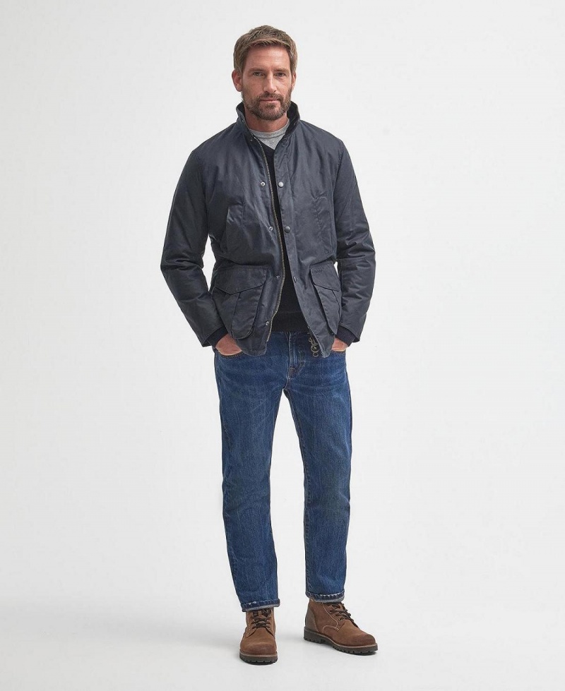 Geaca Barbati Barbour Hereford Wax Albastri | Romania_BAR60241