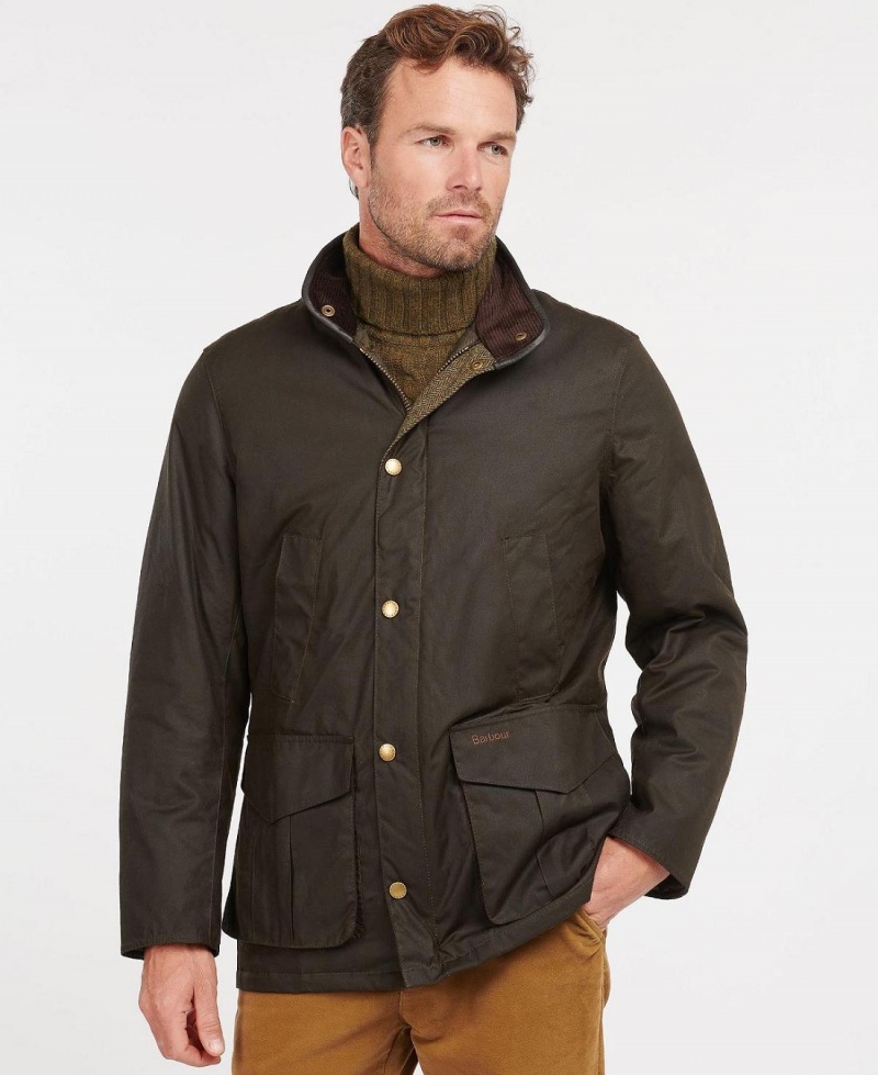 Geaca Barbati Barbour Hereford Wax Verzi | Romania_BAR23578