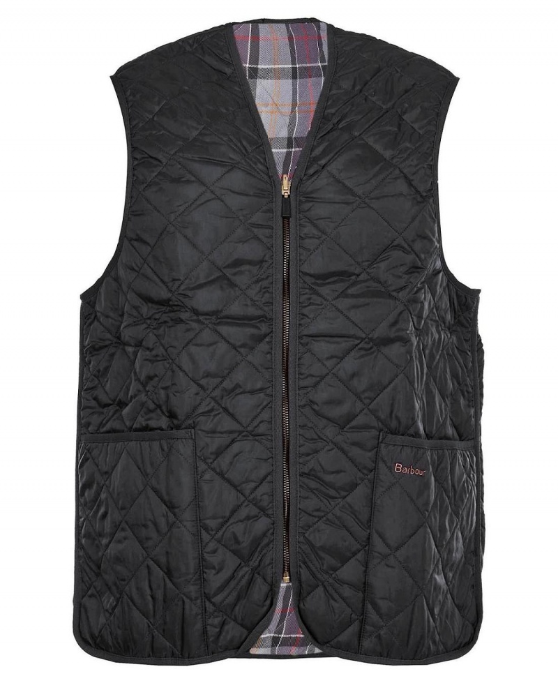 Geaca Barbati Barbour Matlasat Waistcoat/Zip-In Liner Negrii | Romania_BAR72374