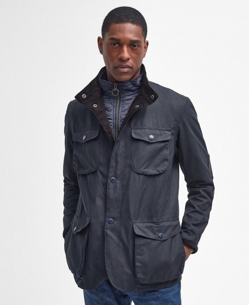 Geaca Barbati Barbour Ogston Wax Bleumarin | Romania_BAR64651