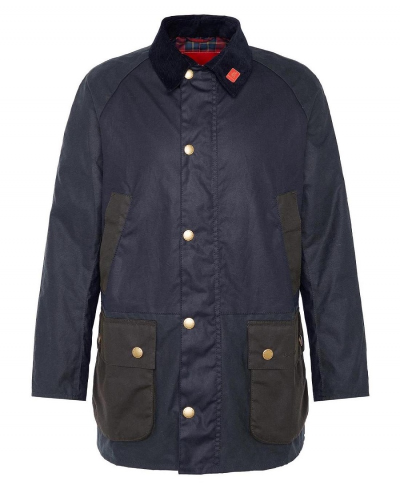 Geaca Barbati Barbour Patchwork Ashby Waxed Bleumarin | Romania_BAR69848