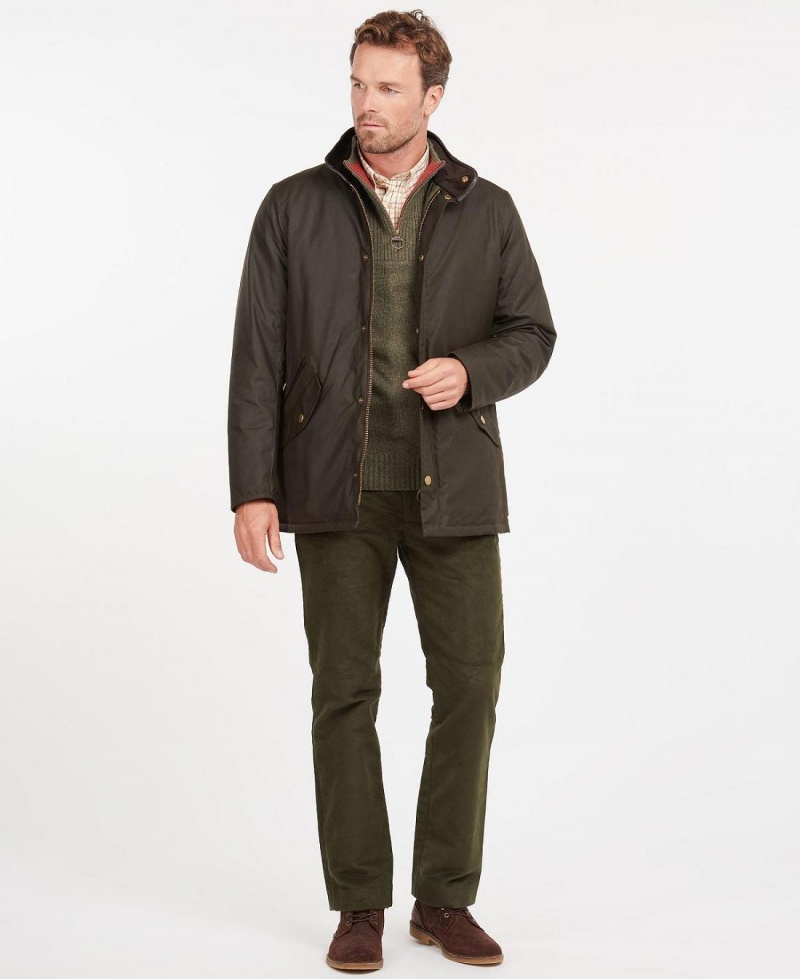 Geaca Barbati Barbour Prestbury Wax Masline Verzi | Romania_BAR17003