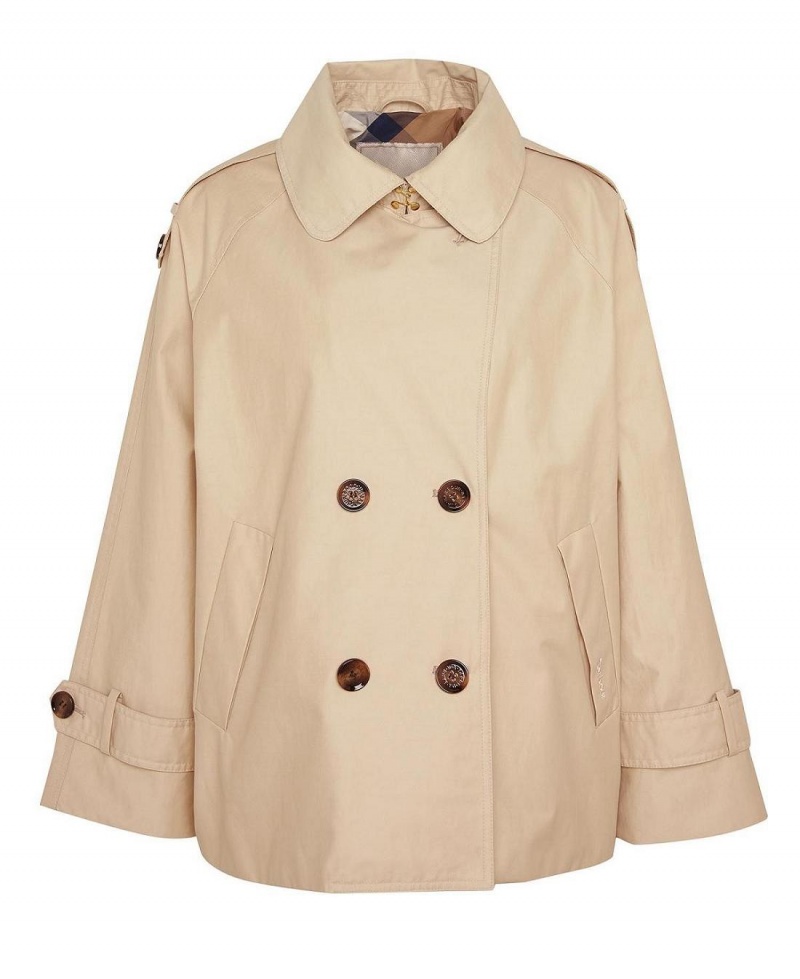 Geaca Dama Barbour Annie Showerproof Cropped Trench Bej | Romania_BAR80683