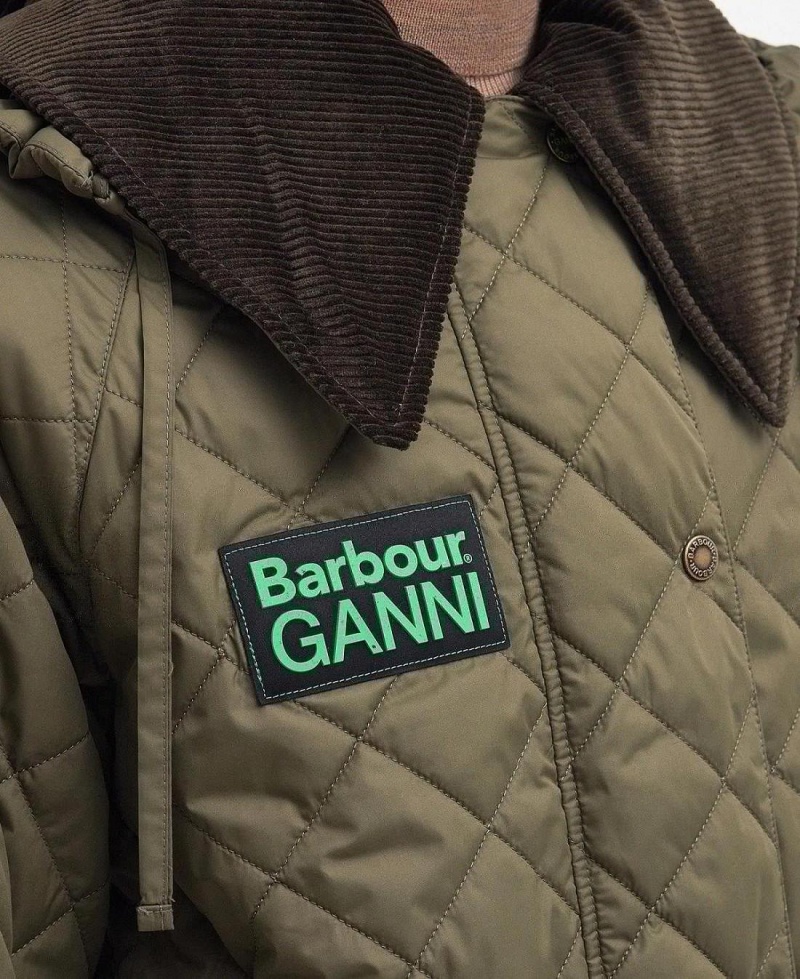 Geaca Dama Barbour Barbour x GANNI Burghley Matlasat Verzi | Romania_BAR88507