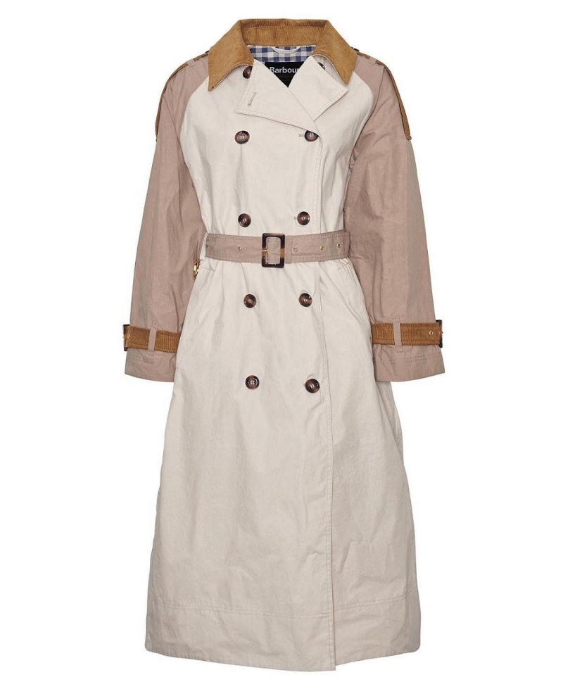 Geaca Dama Barbour Ingleby Showerproof Trench Albi | Romania_BAR30858