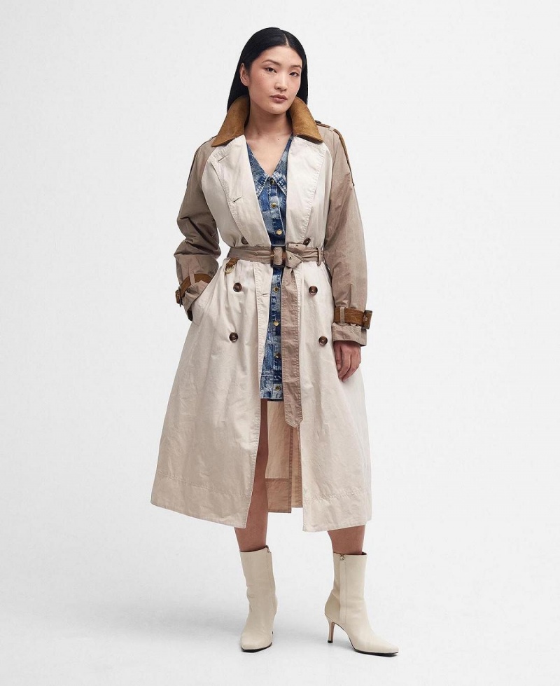 Geaca Dama Barbour Ingleby Showerproof Trench Albi | Romania_BAR30858