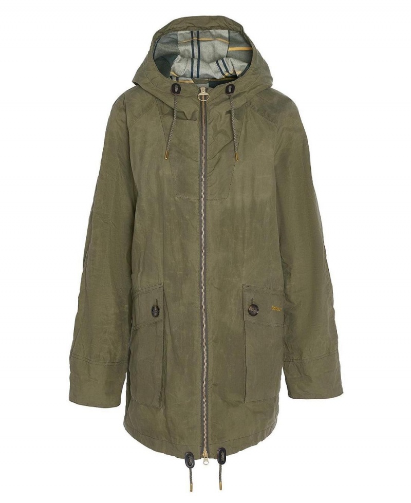 Geaca Dama Barbour Keldy Showerproof Parka Masline Verzi | Romania_BAR60222