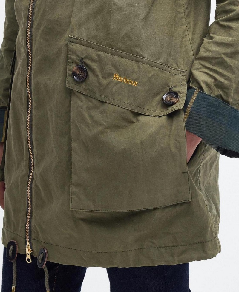 Geaca Dama Barbour Keldy Showerproof Parka Masline Verzi | Romania_BAR60222