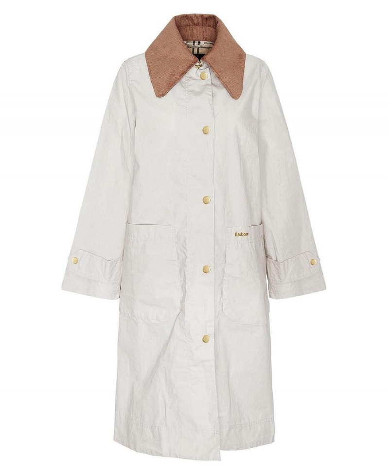 Geaca Dama Barbour Paxton Showerproof Trench Albi | Romania_BAR86385