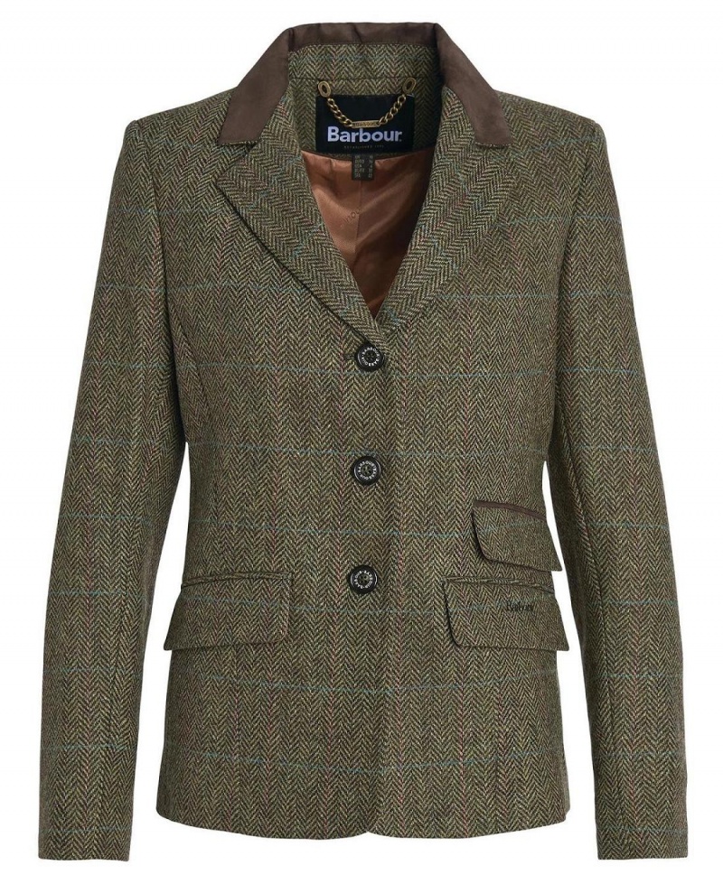 Geaca Dama Barbour Robinson Lână Blazer Verzi | Romania_BAR42990