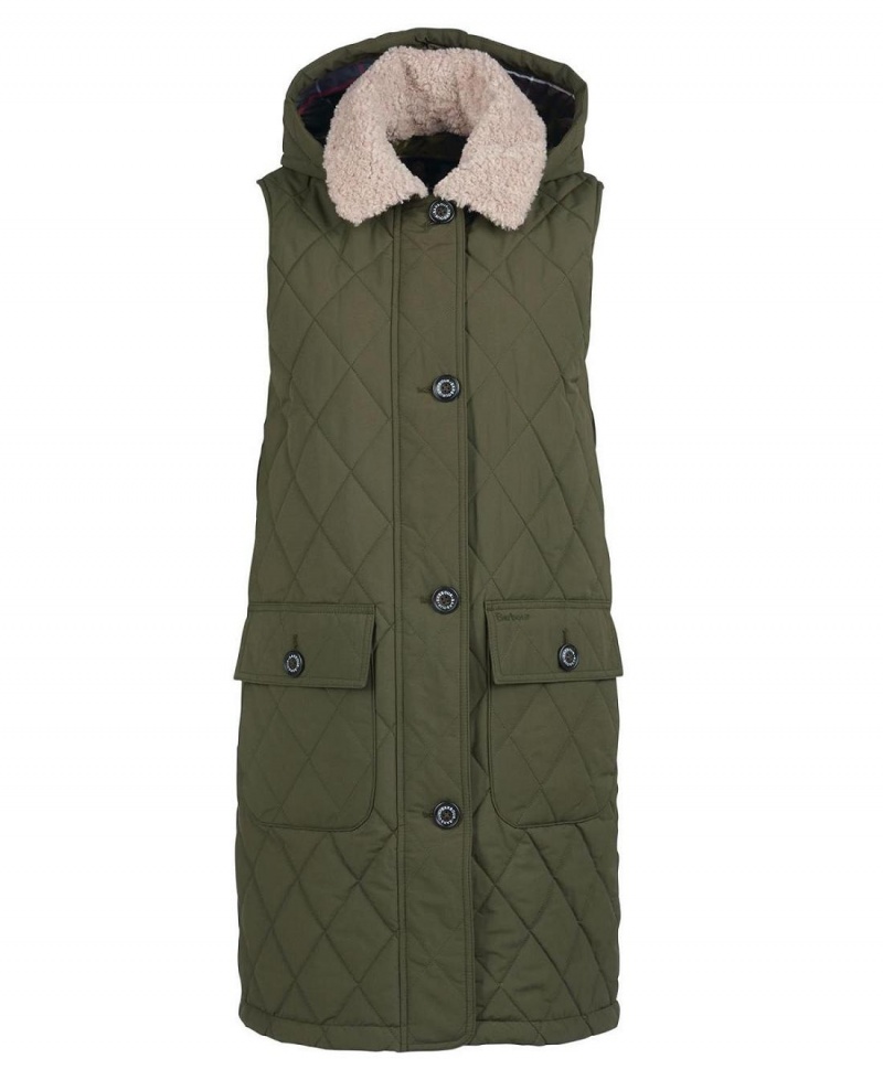 Geaca Dama Barbour Zander Gilet Verzi | Romania_BAR16650